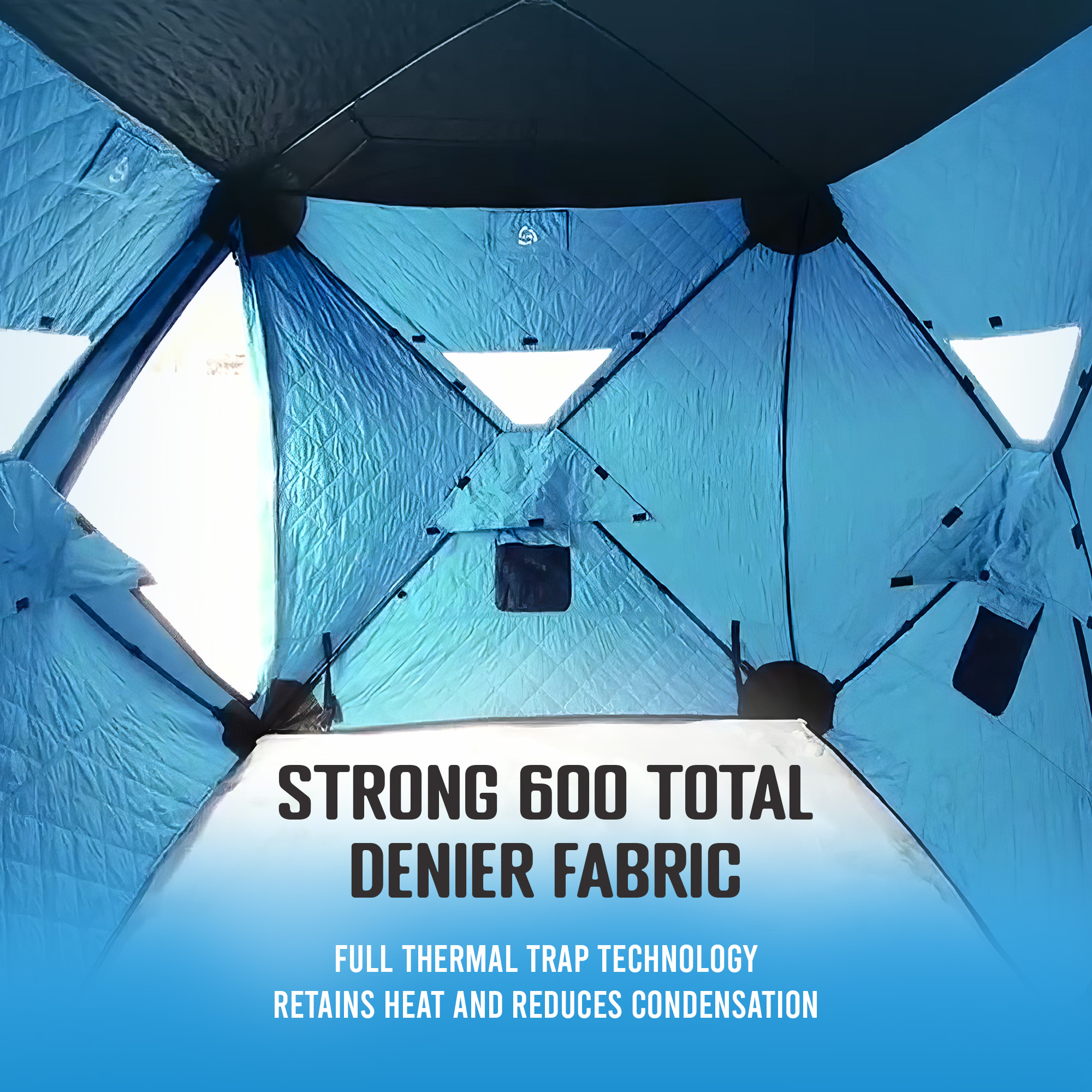 CLAM Portable 6 x 12 Ft C-720 Pop Up Ice Fishing Thermal Hub